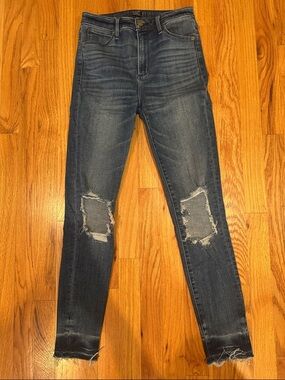 Abercrombie & Fitch Dark Blue Ripped Skinny Jeans